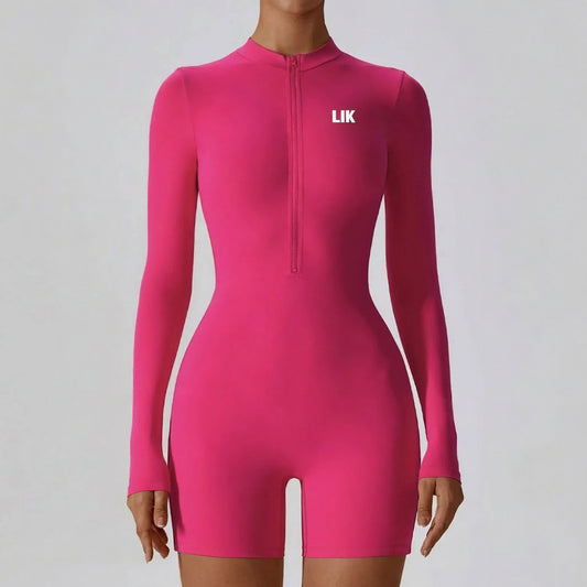 LIK women's long-sleeved one-piece fitness sports yoga clothes