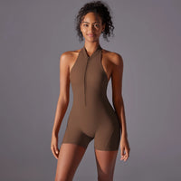 Backless jumpsuit short